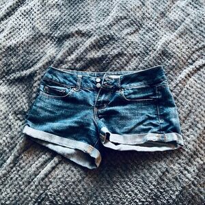 Low rise jean shorts